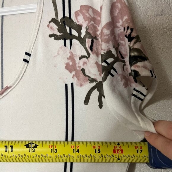 Magazine Maternity White and Pink High Low Sundress with Flutter Cap Sleeves - Picture 10 of 16